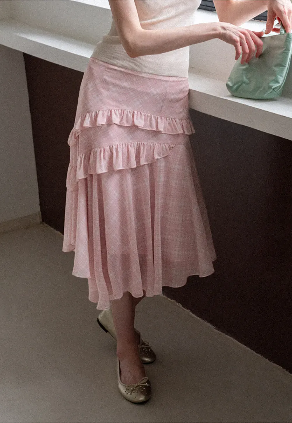 Tiered Ruffle Hem Skirt