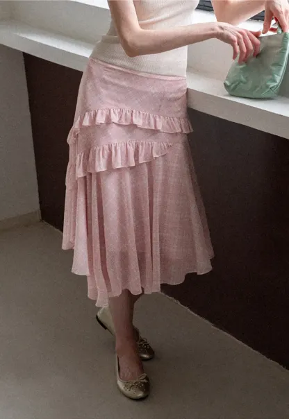Tiered Ruffle Hem Skirt