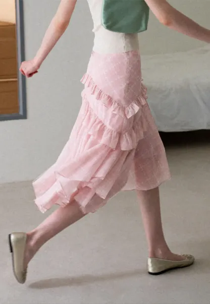 Tiered Ruffle Hem Skirt