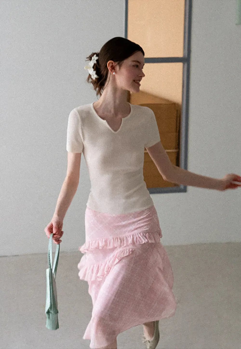 Tiered Ruffle Hem Skirt
