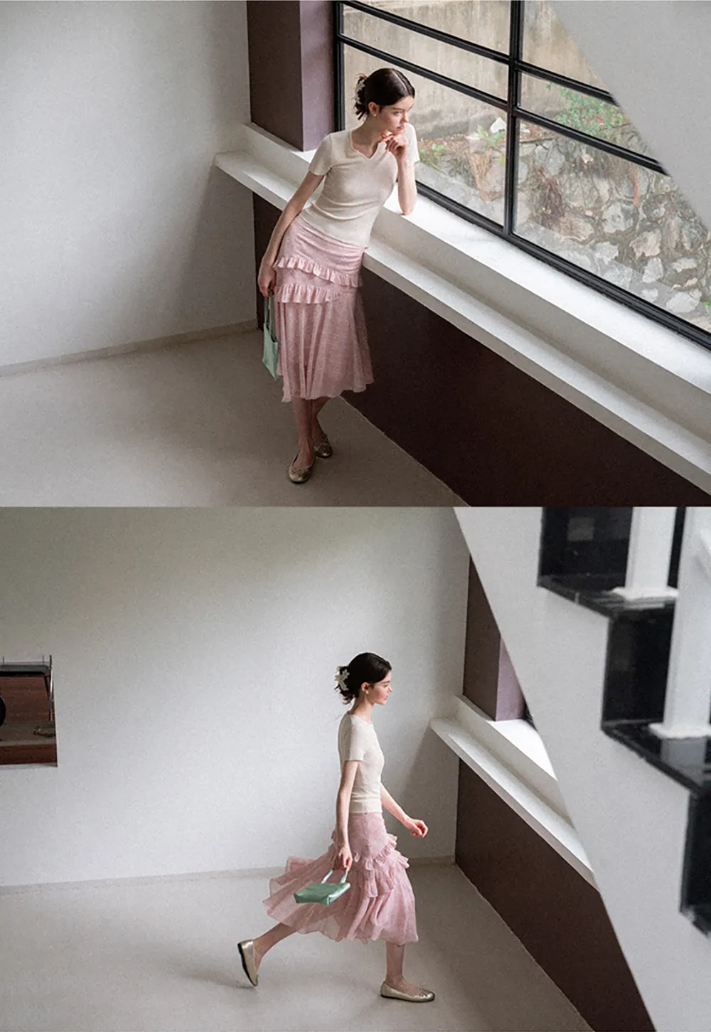 Tiered Ruffle Hem Skirt