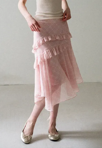 Tiered Ruffle Hem Skirt