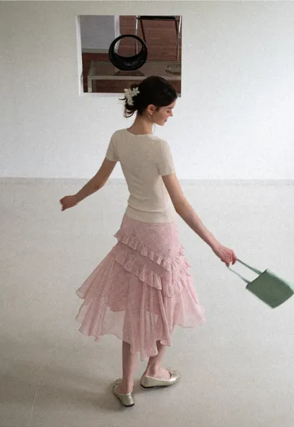 Tiered Ruffle Hem Skirt