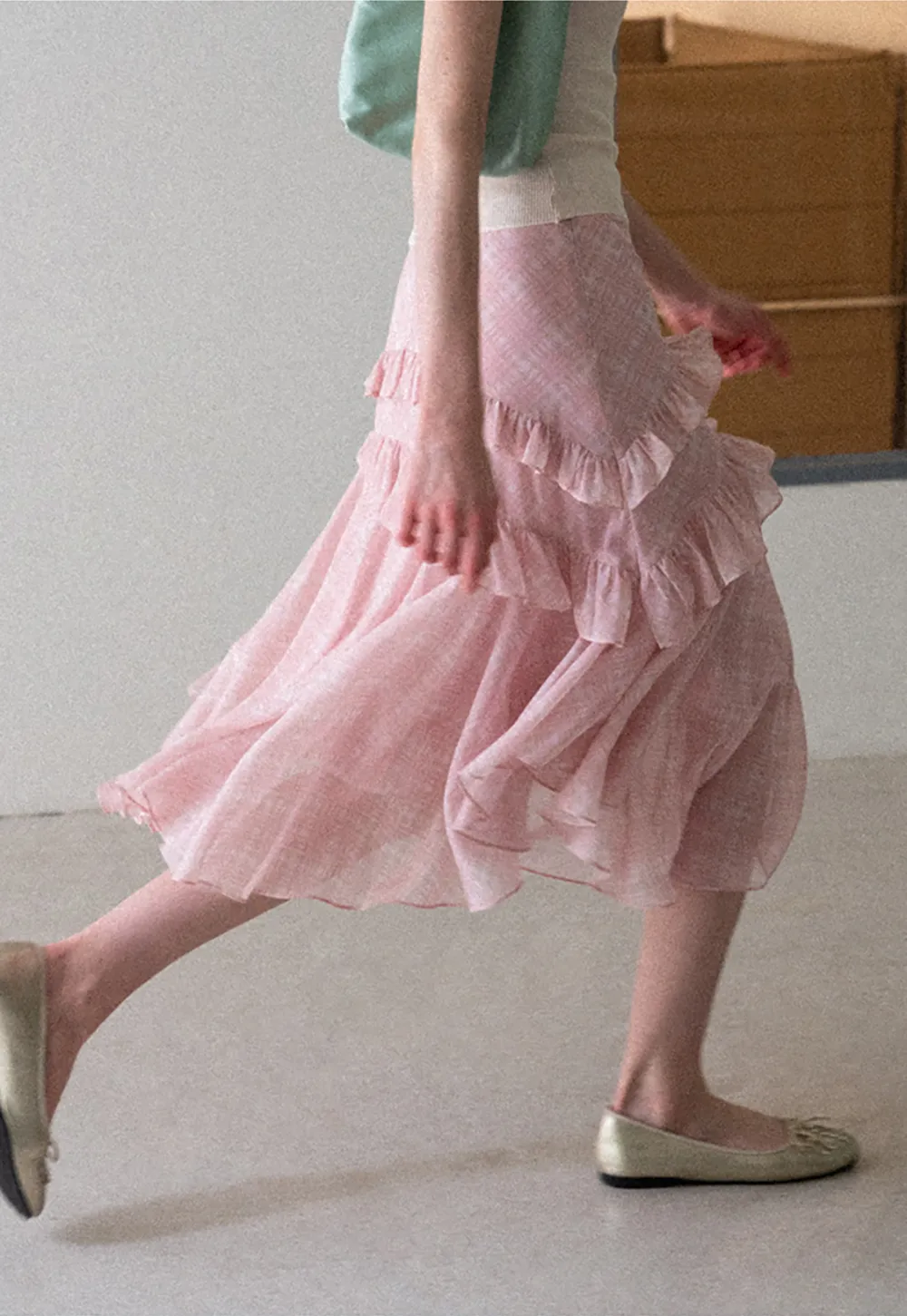 Tiered Ruffle Hem Skirt