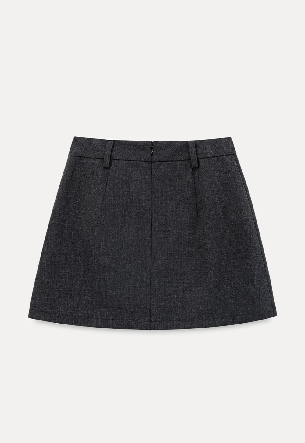 High Waist A Line Mini Skirt With Front Slit And Button Detail