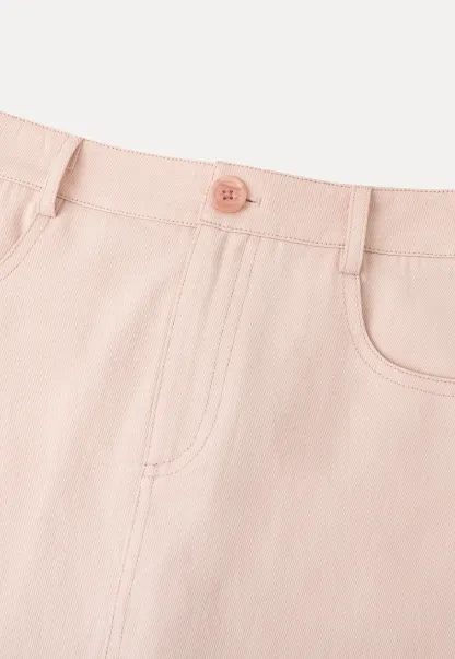 A Line Midi Skirt With Front Seam Detail