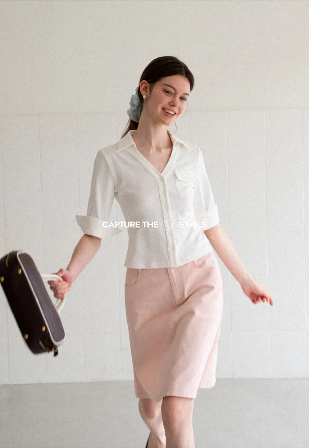 A Line Midi Skirt With Front Seam Detail