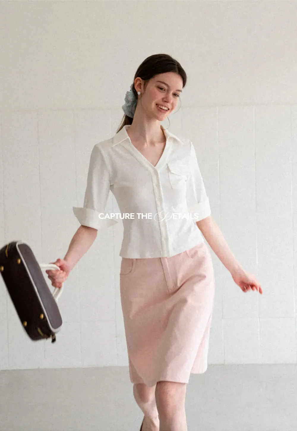 A Line Midi Skirt With Front Seam Detail