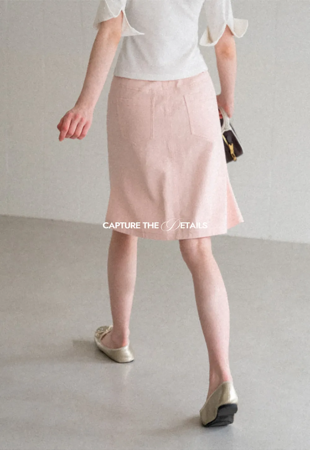A Line Midi Skirt With Front Seam Detail