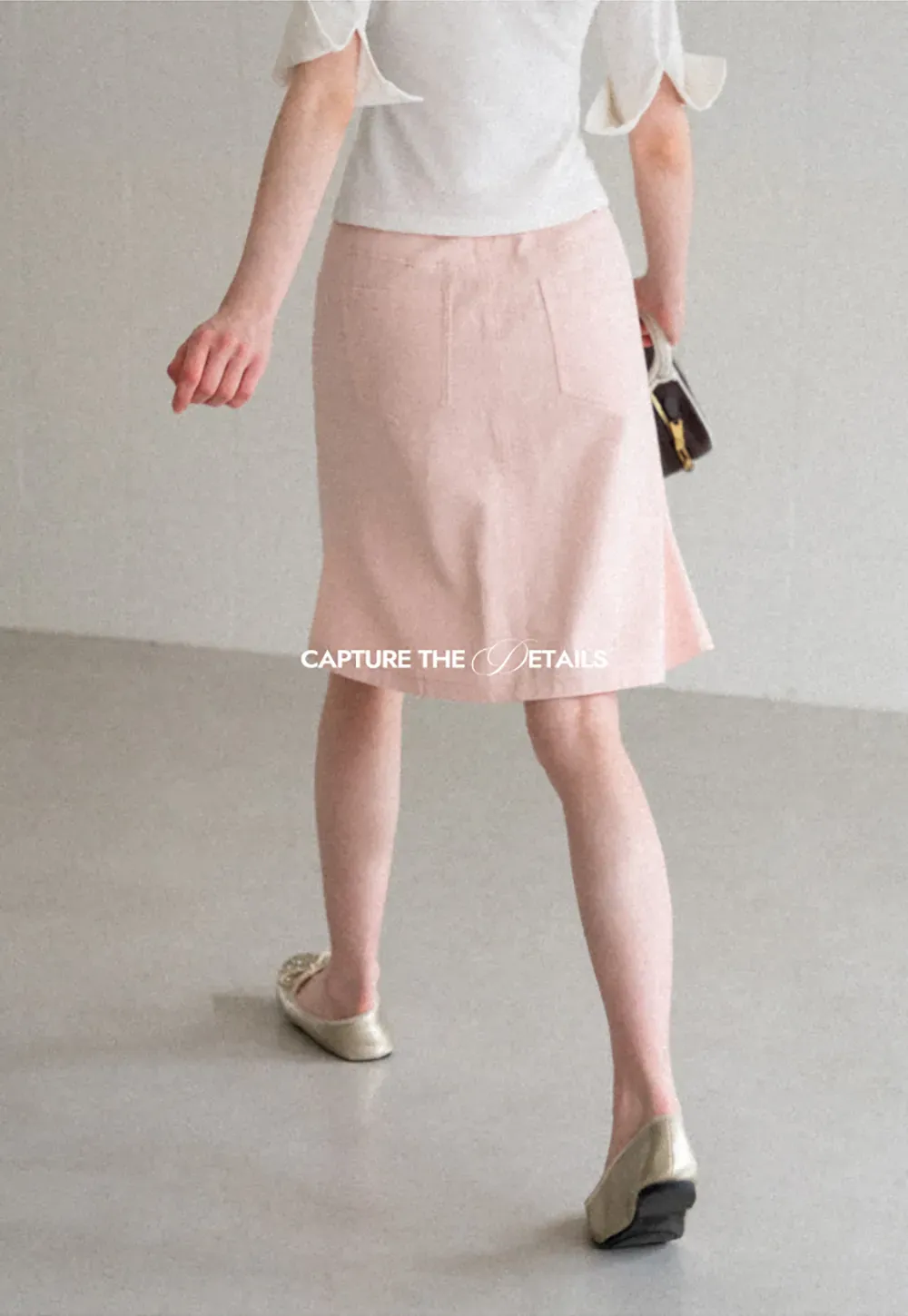A Line Midi Skirt With Front Seam Detail