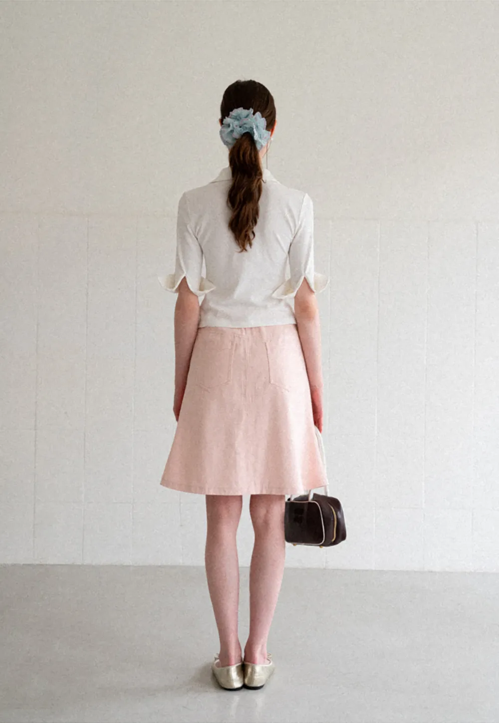 A Line Midi Skirt With Front Seam Detail