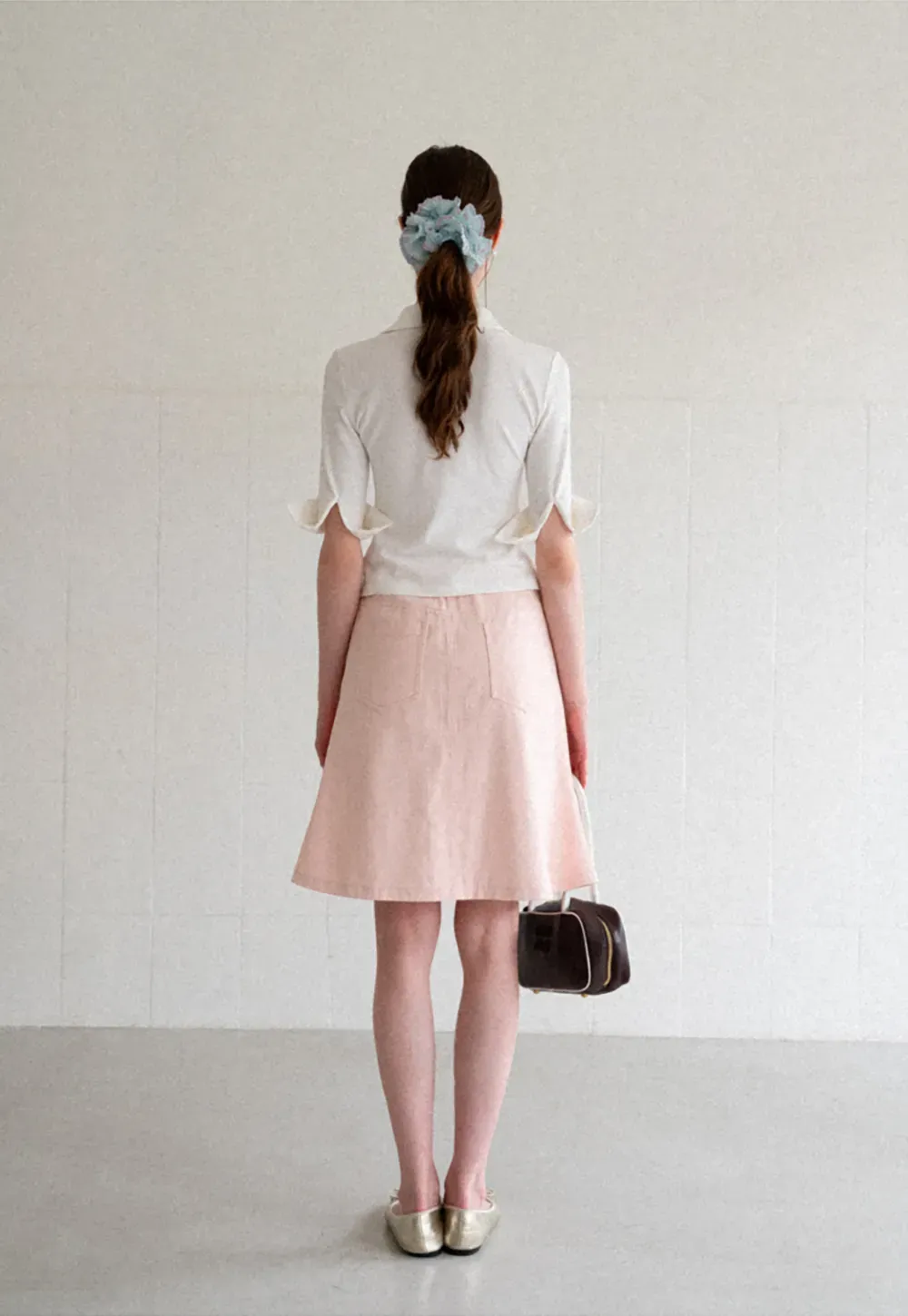A Line Midi Skirt With Front Seam Detail