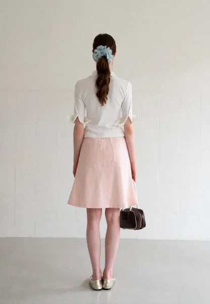 A Line Midi Skirt With Front Seam Detail