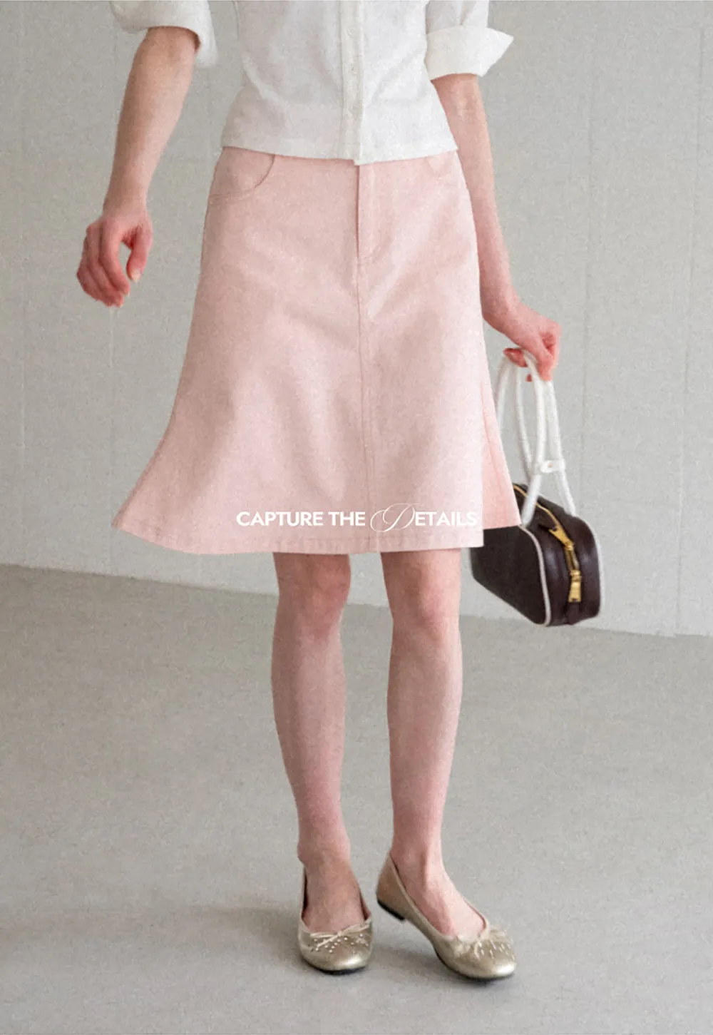 A Line Midi Skirt With Front Seam Detail