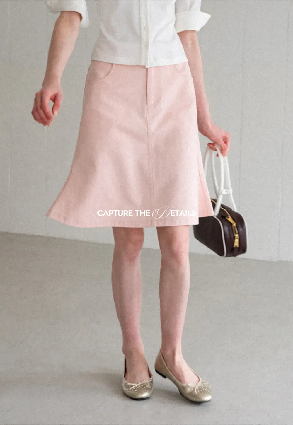 A Line Midi Skirt With Front Seam Detail
