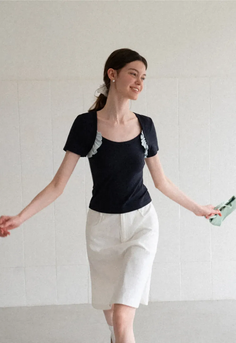 A Line Midi Skirt With Front Seam Detail
