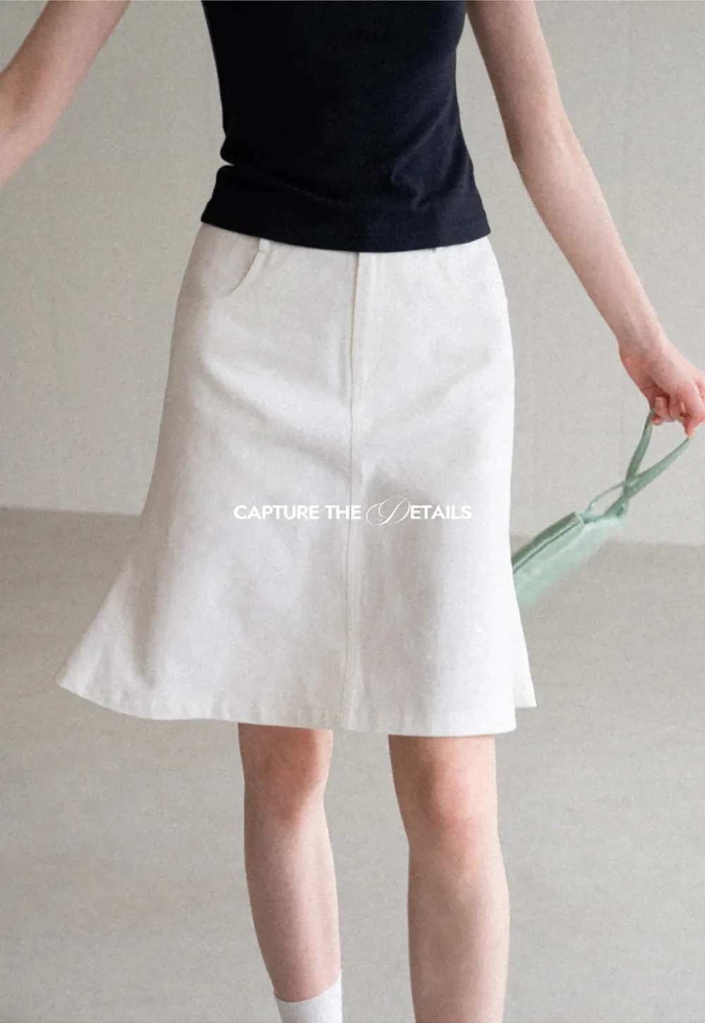 A Line Midi Skirt With Front Seam Detail