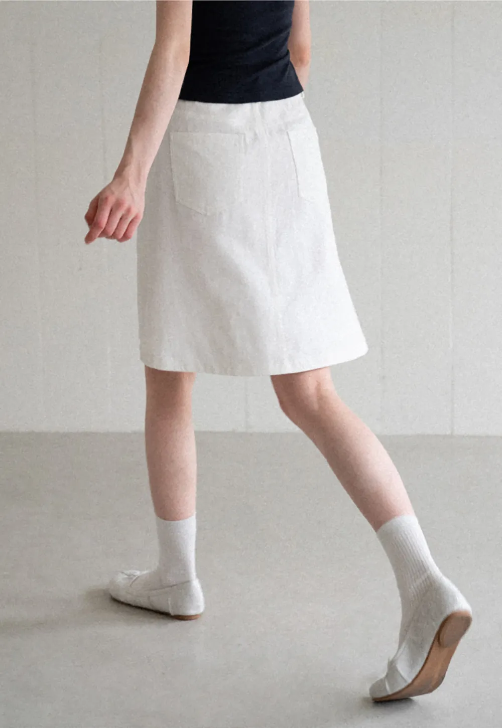 A Line Midi Skirt With Front Seam Detail