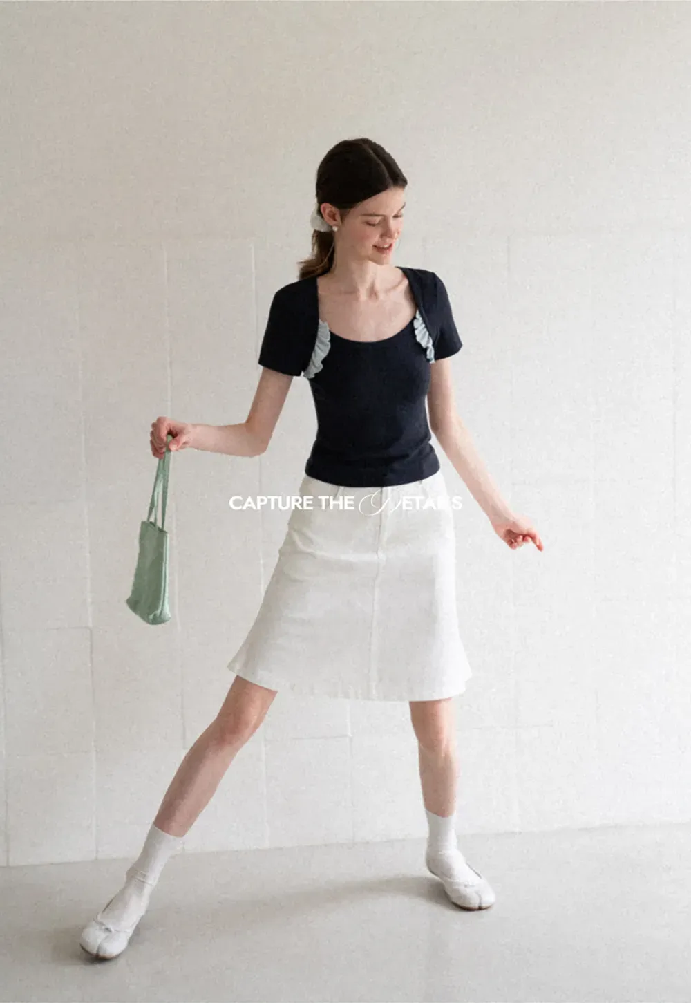 A Line Midi Skirt With Front Seam Detail