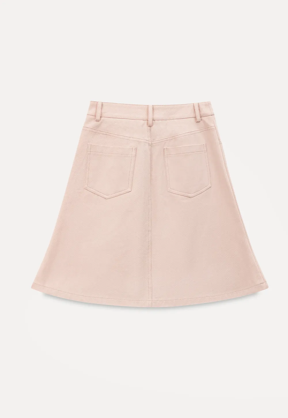 A Line Midi Skirt With Front Seam Detail