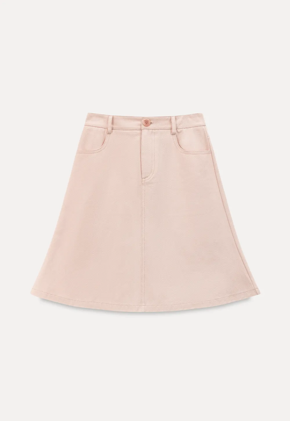 A Line Midi Skirt With Front Seam Detail