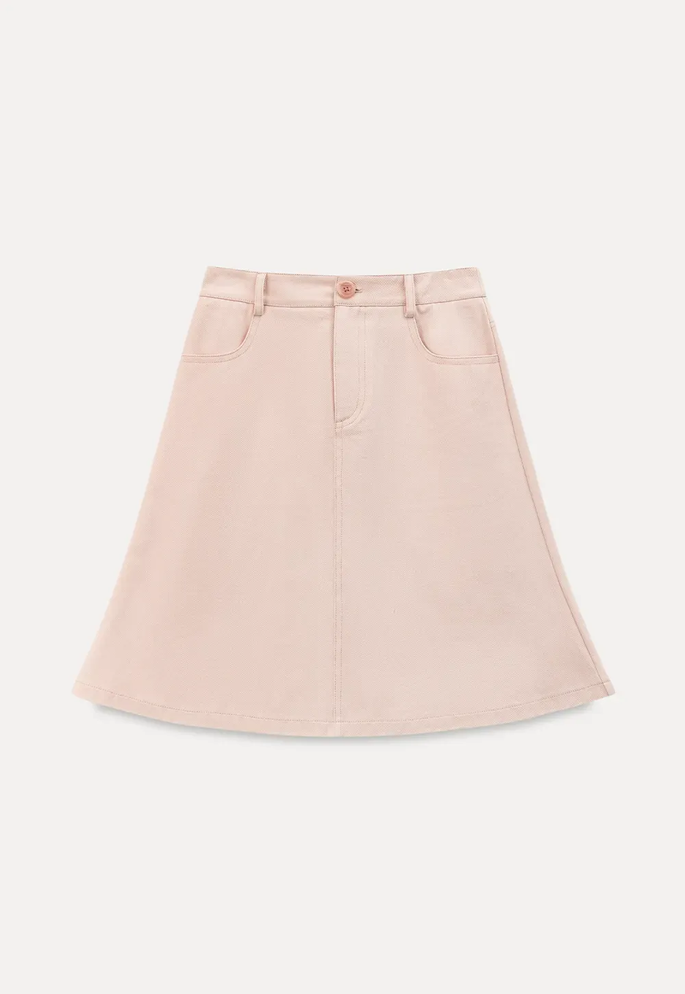 A Line Midi Skirt With Front Seam Detail