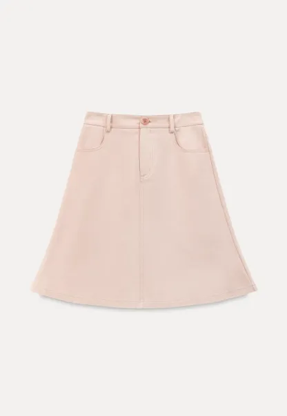 A Line Midi Skirt With Front Seam Detail