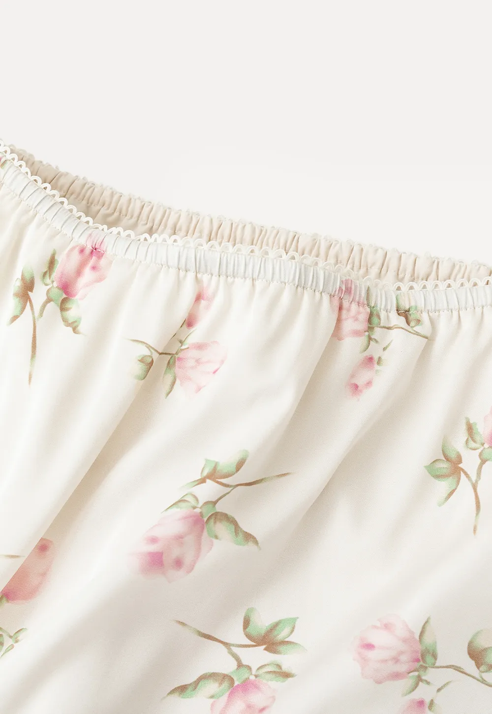 Floral Print Ruffled Hem Skirt