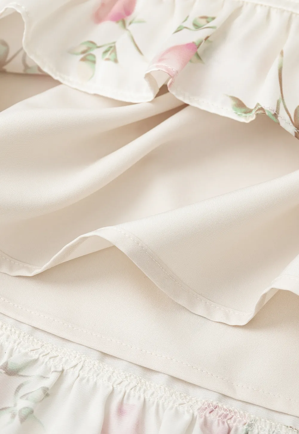 Floral Print Ruffled Hem Skirt