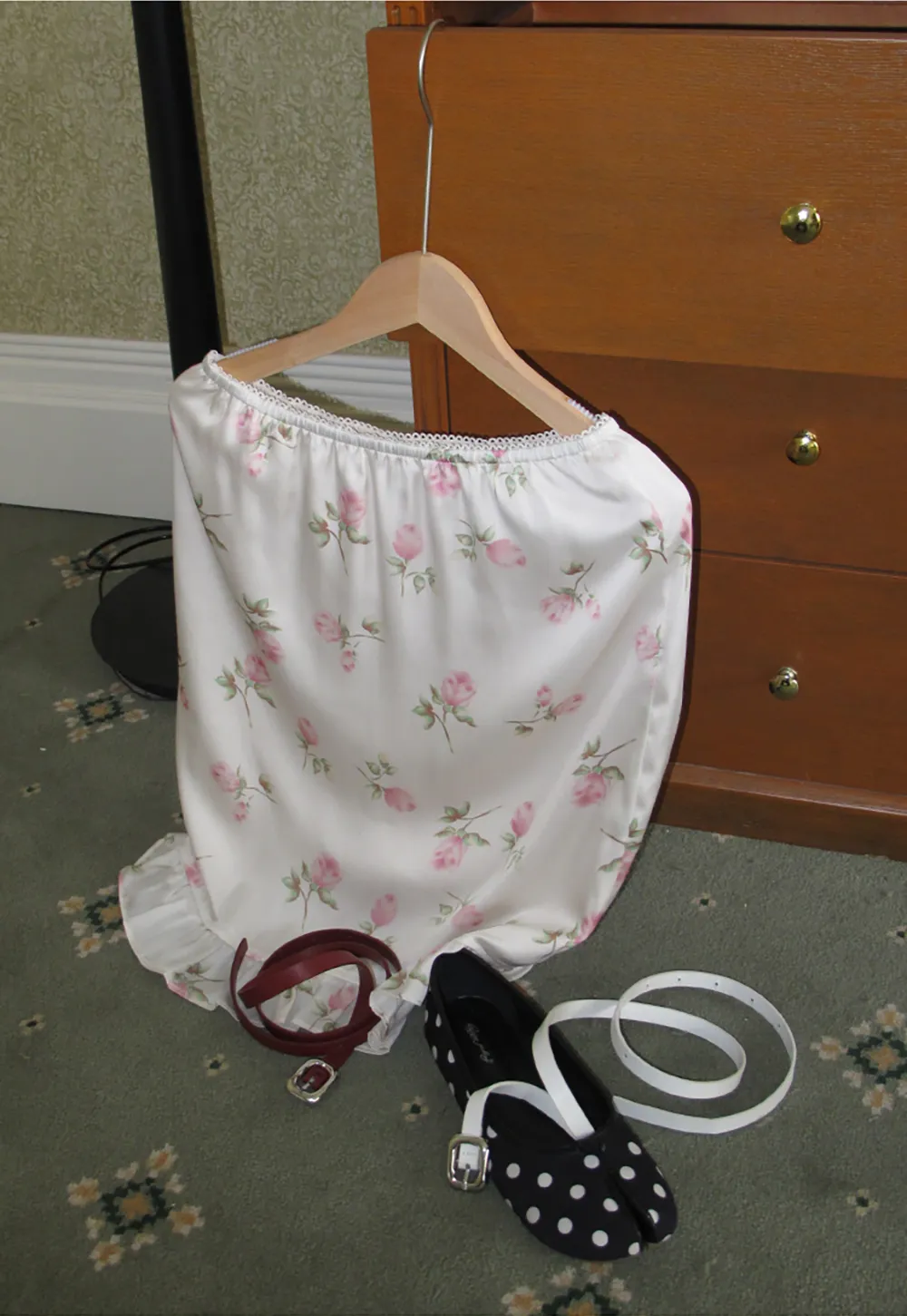 Floral Print Ruffled Hem Skirt
