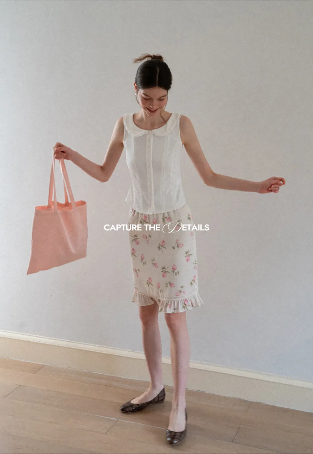 Floral Print Ruffled Hem Skirt