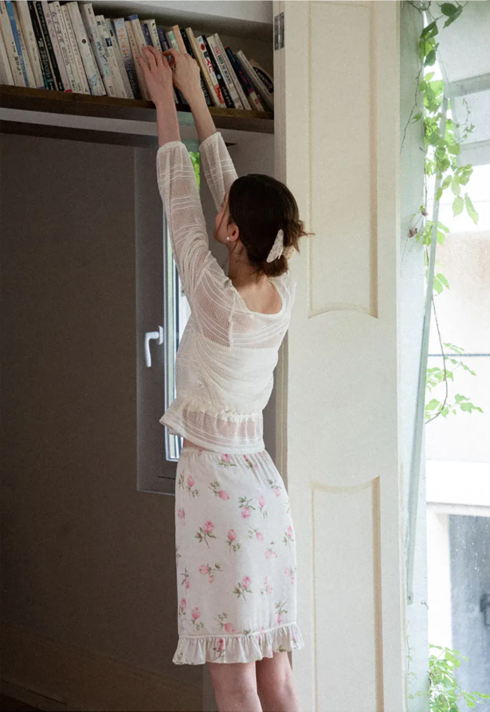 Floral Print Ruffled Hem Skirt