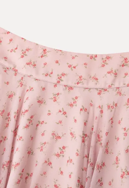 Floral Print Asymmetrical Hem Skirt