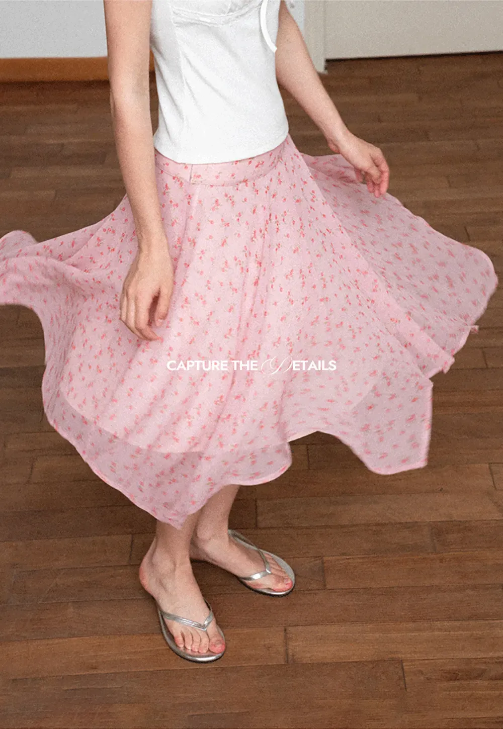 Floral Print Asymmetrical Hem Skirt