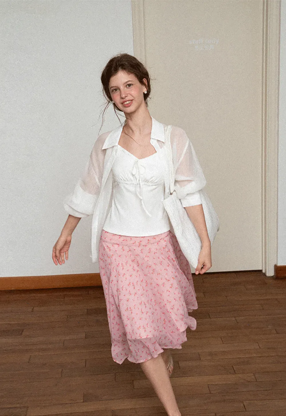 Floral Print Asymmetrical Hem Skirt