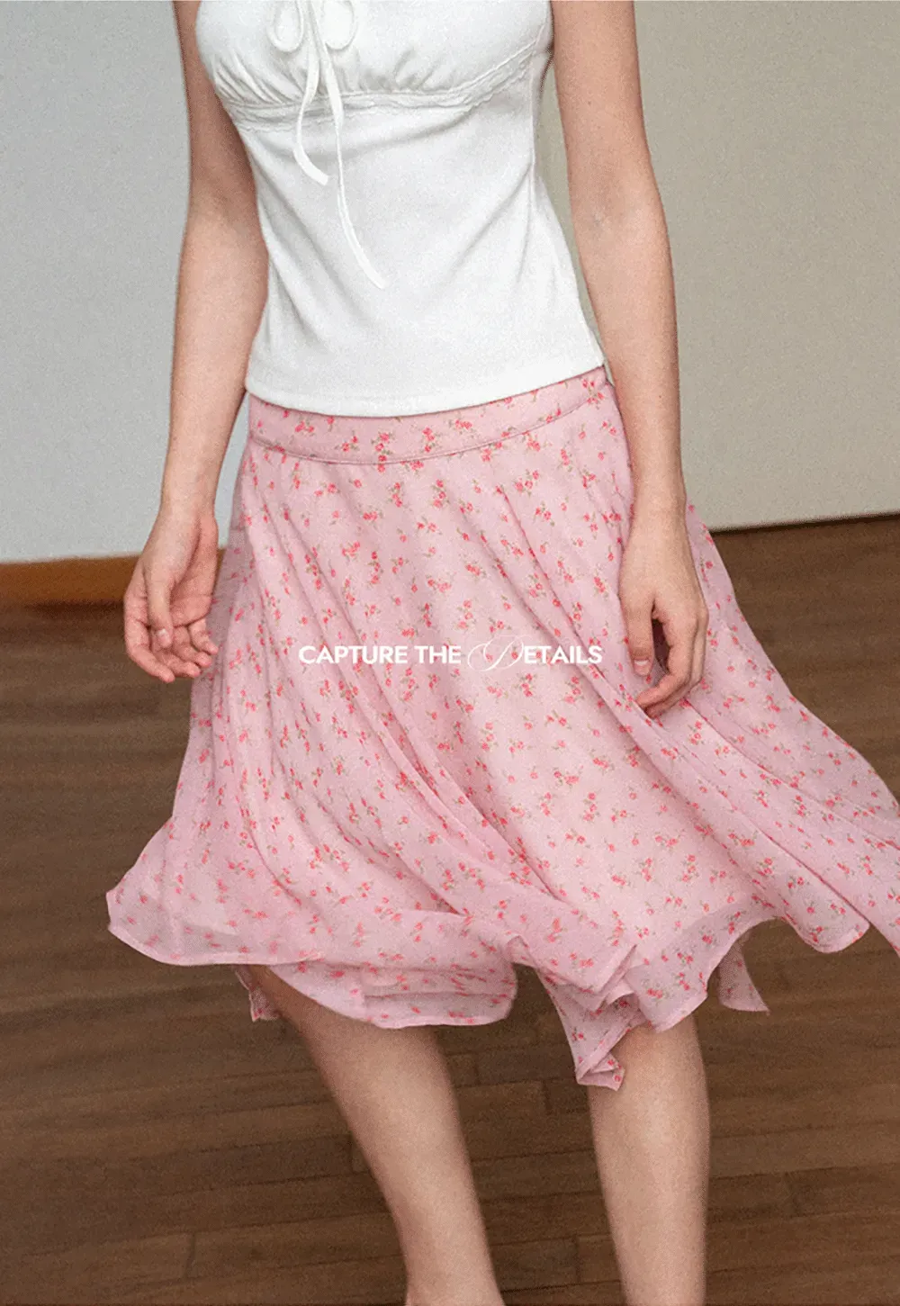 Floral Print Asymmetrical Hem Skirt