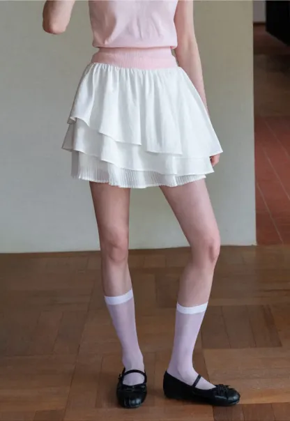 Tiered Ruffle Hem Skirt
