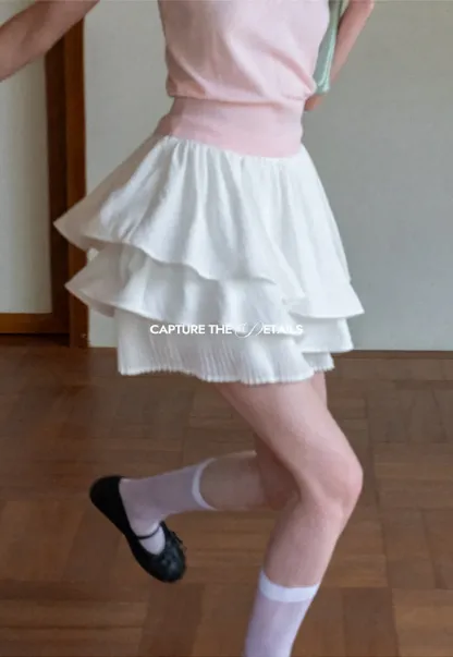 Tiered Ruffle Hem Skirt