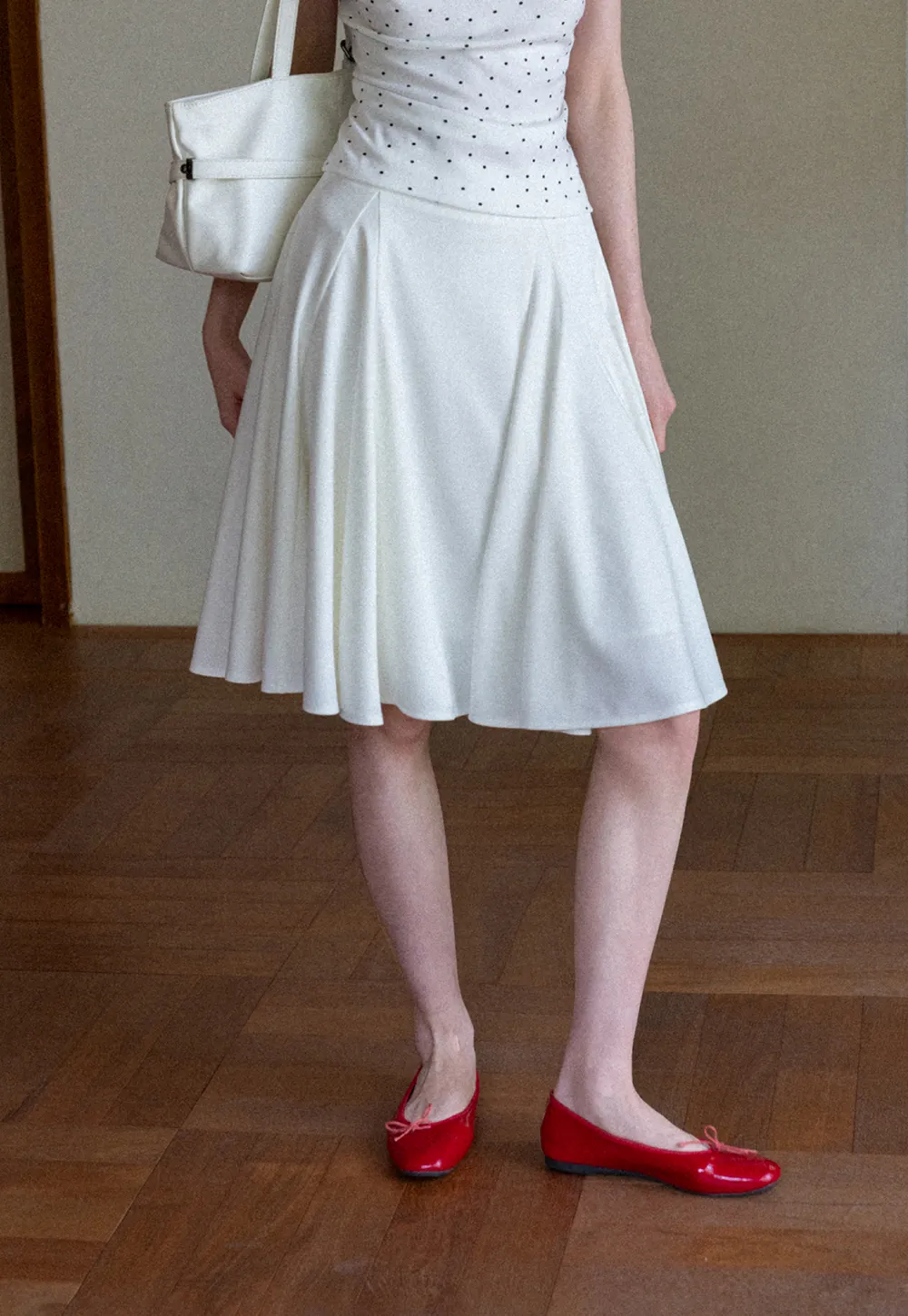 Pleated A Line Skirt