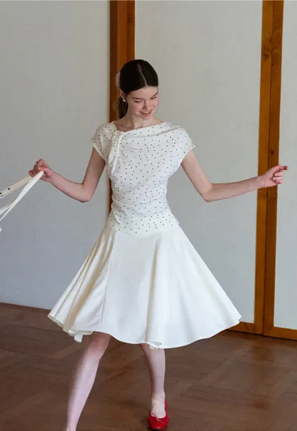 Pleated A Line Skirt