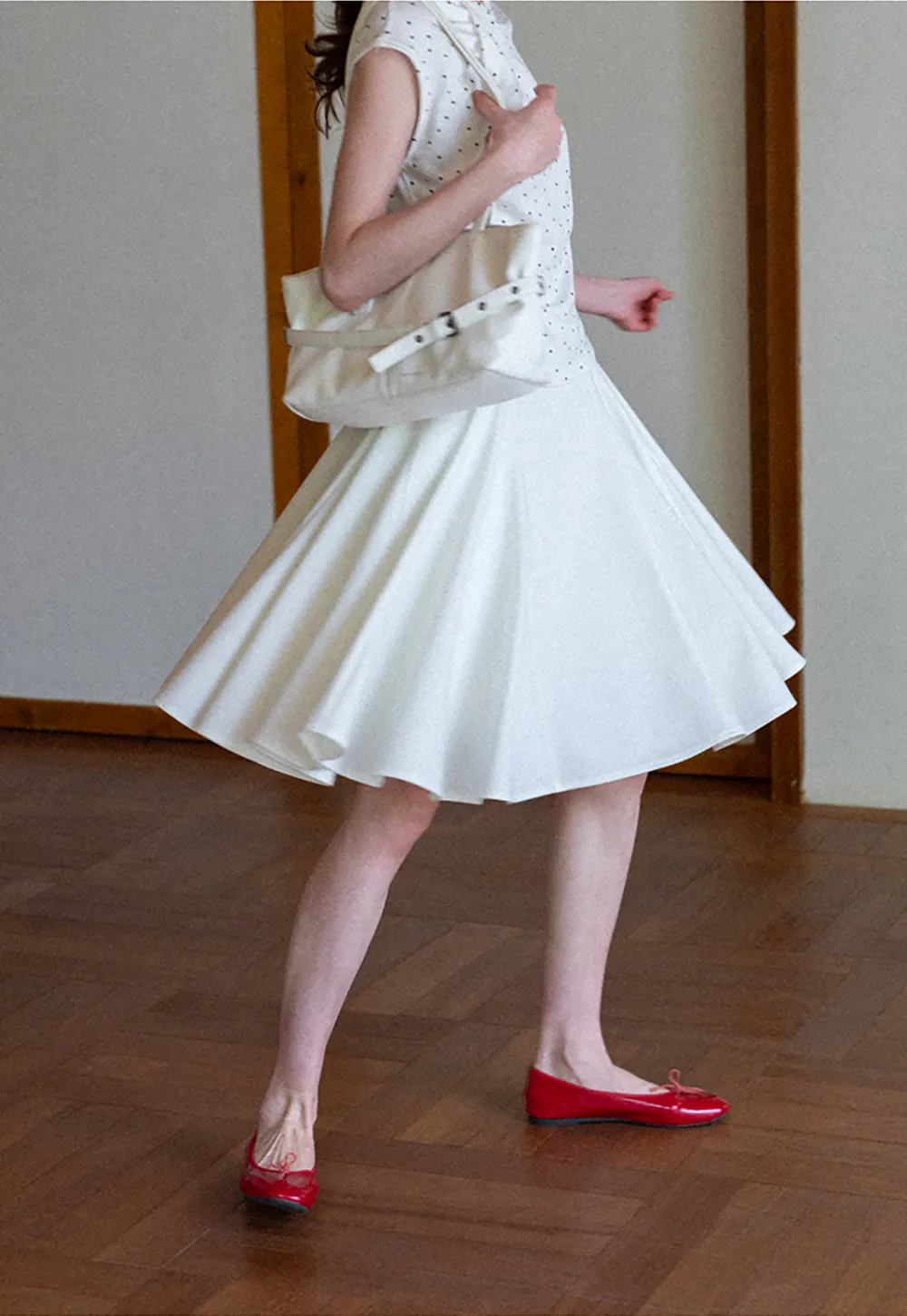 Pleated A Line Skirt