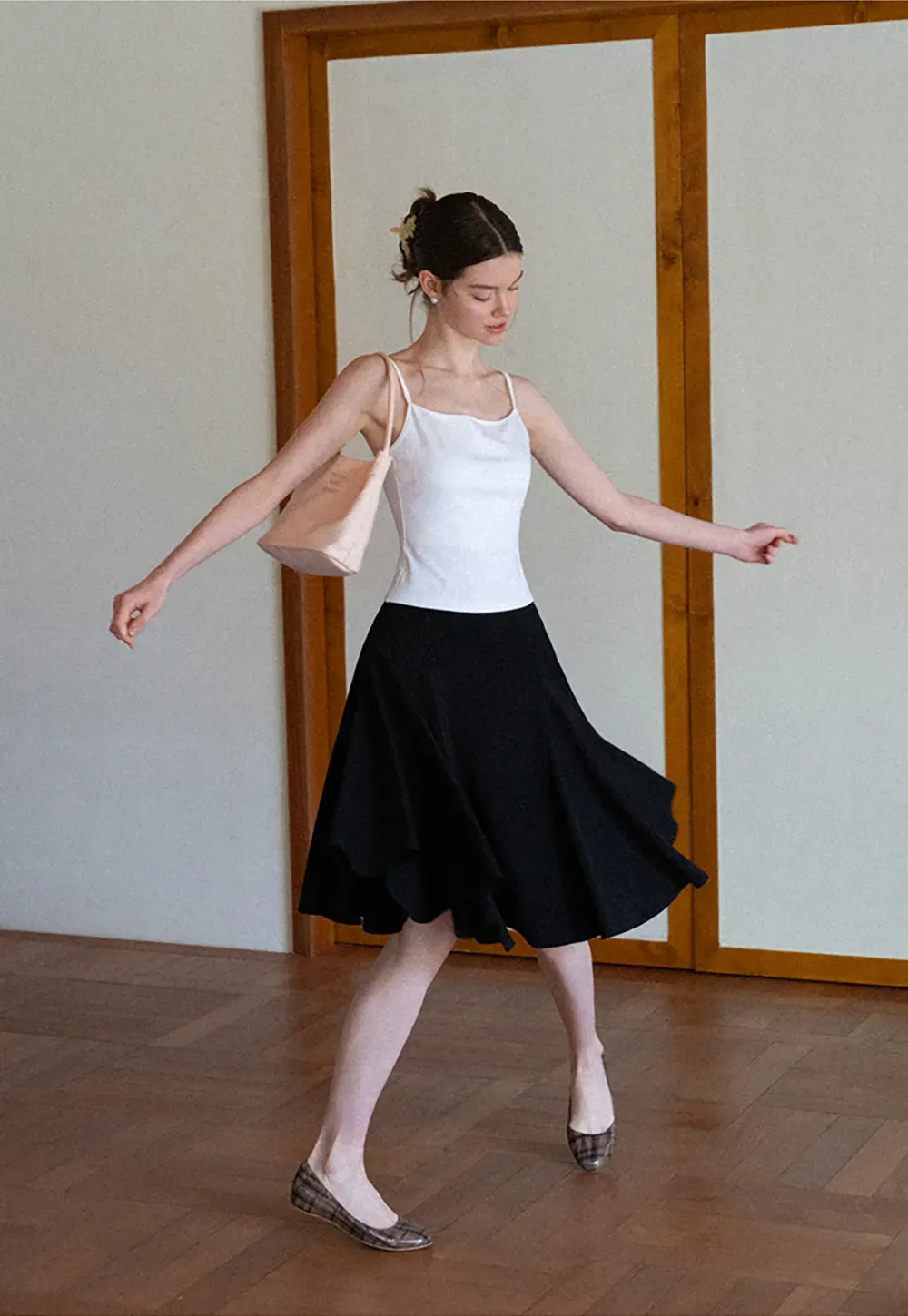 Pleated A Line Skirt