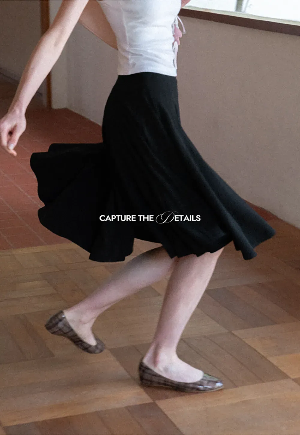 Pleated A Line Skirt