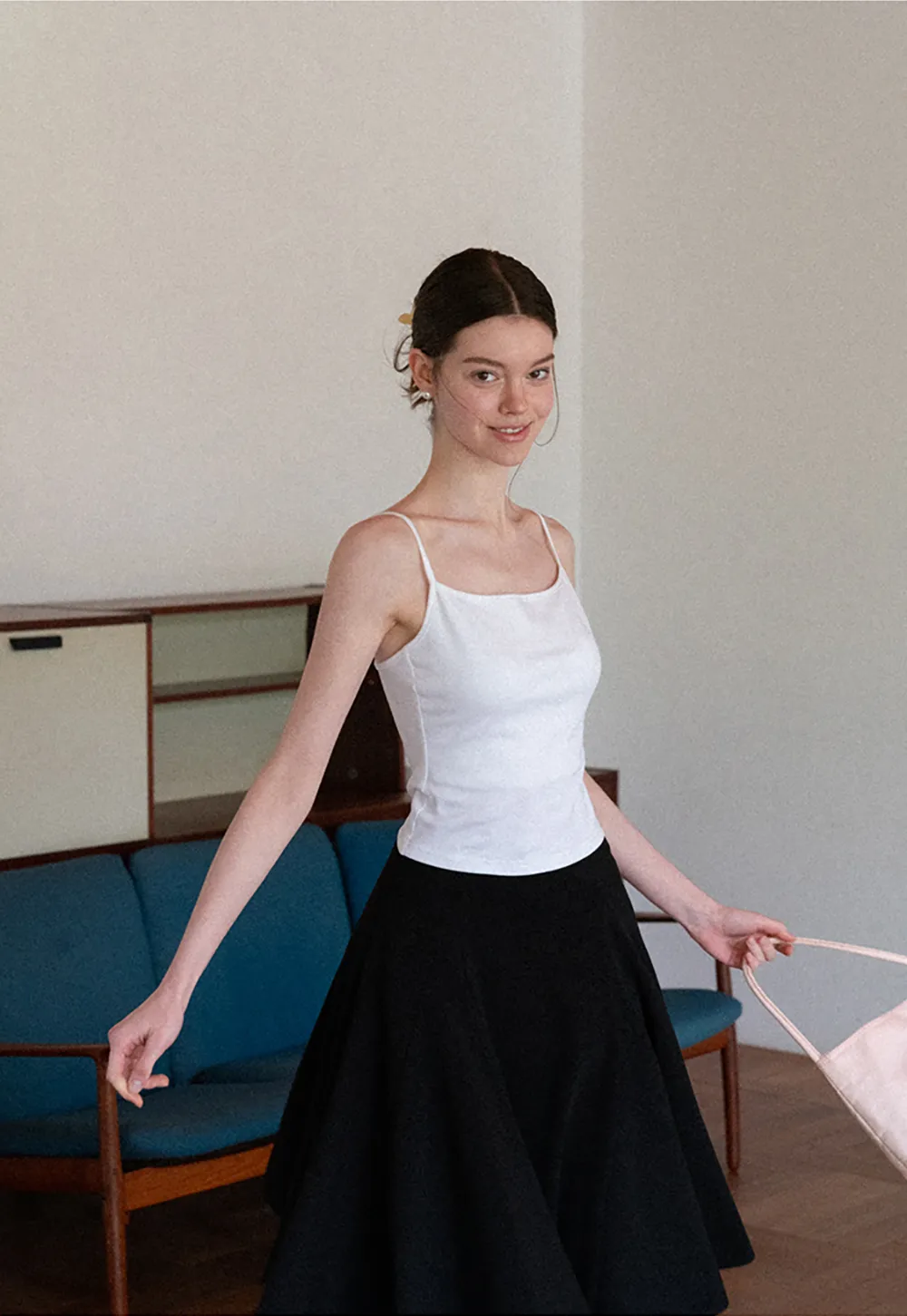 Pleated A Line Skirt