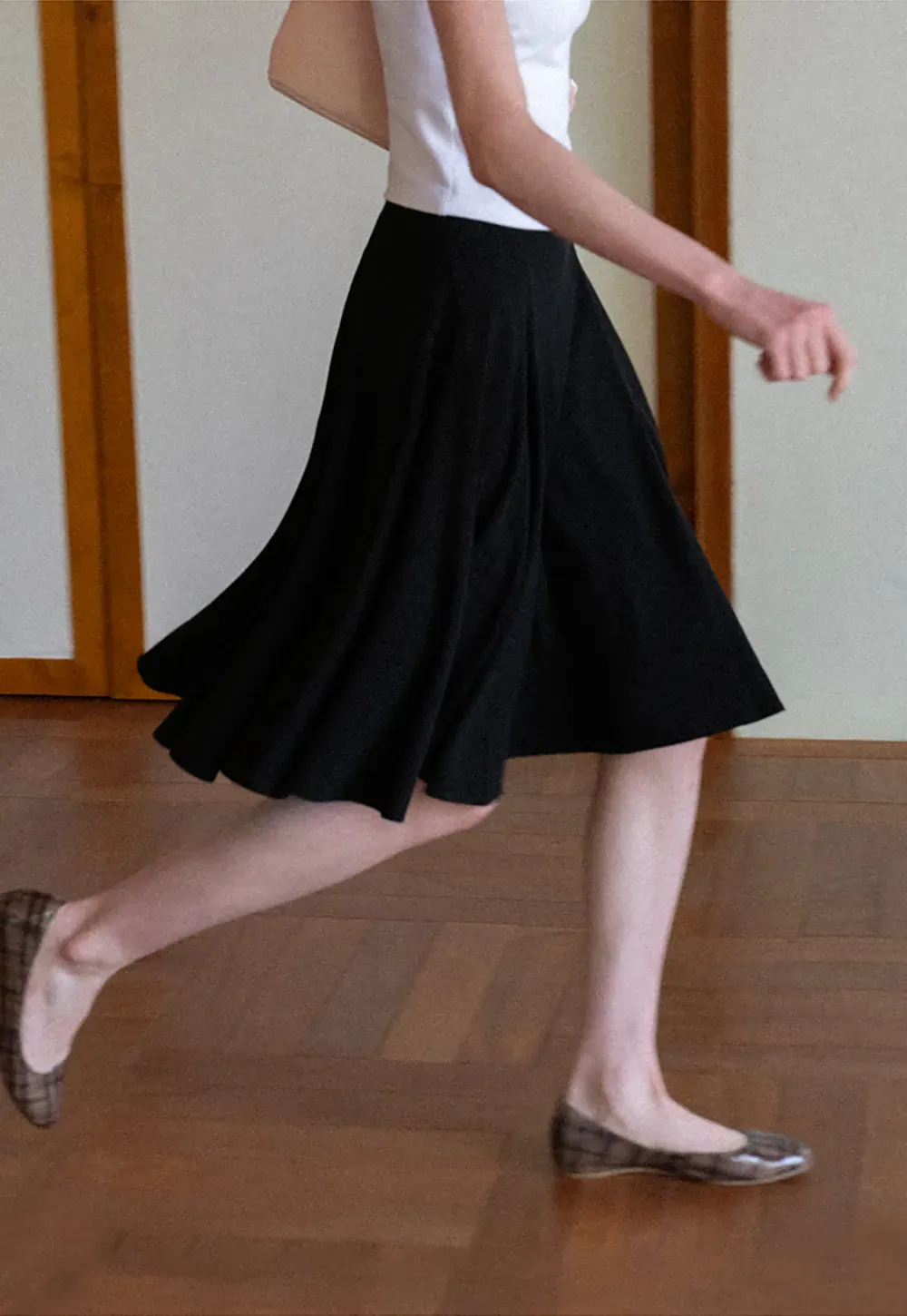 Pleated A Line Skirt