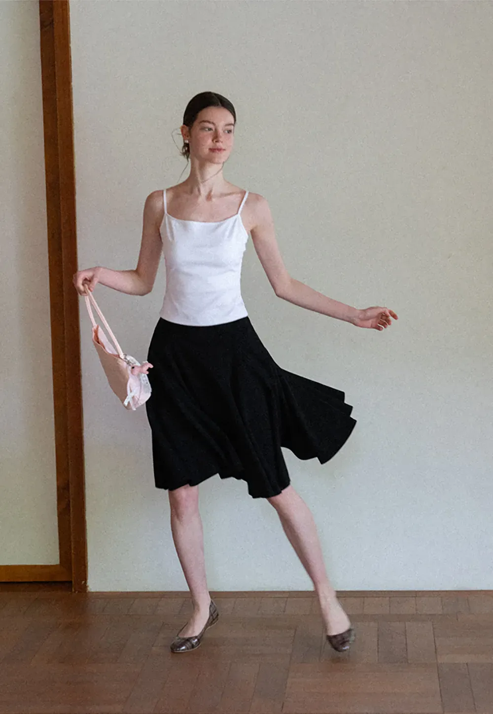 Pleated A Line Skirt