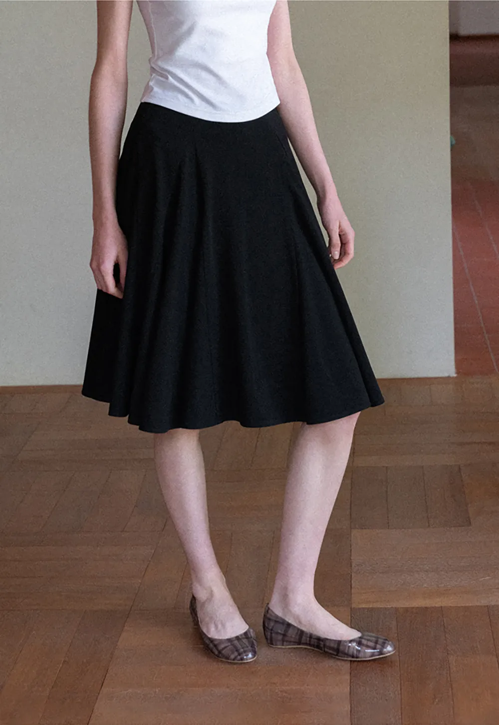 Pleated A Line Skirt