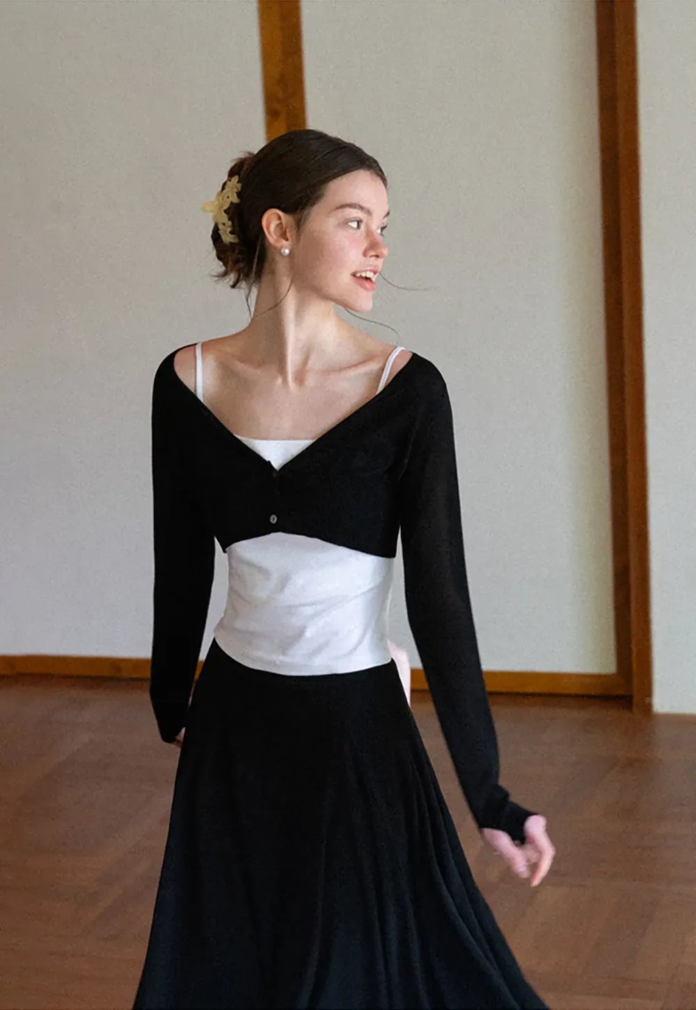 Pleated A Line Skirt