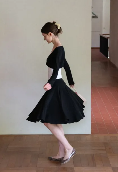 Pleated A Line Skirt