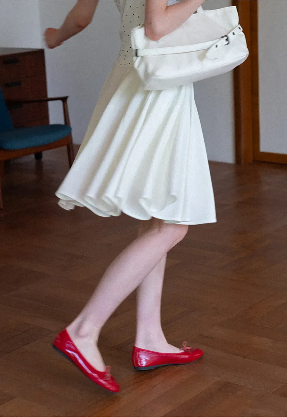 Pleated A Line Skirt